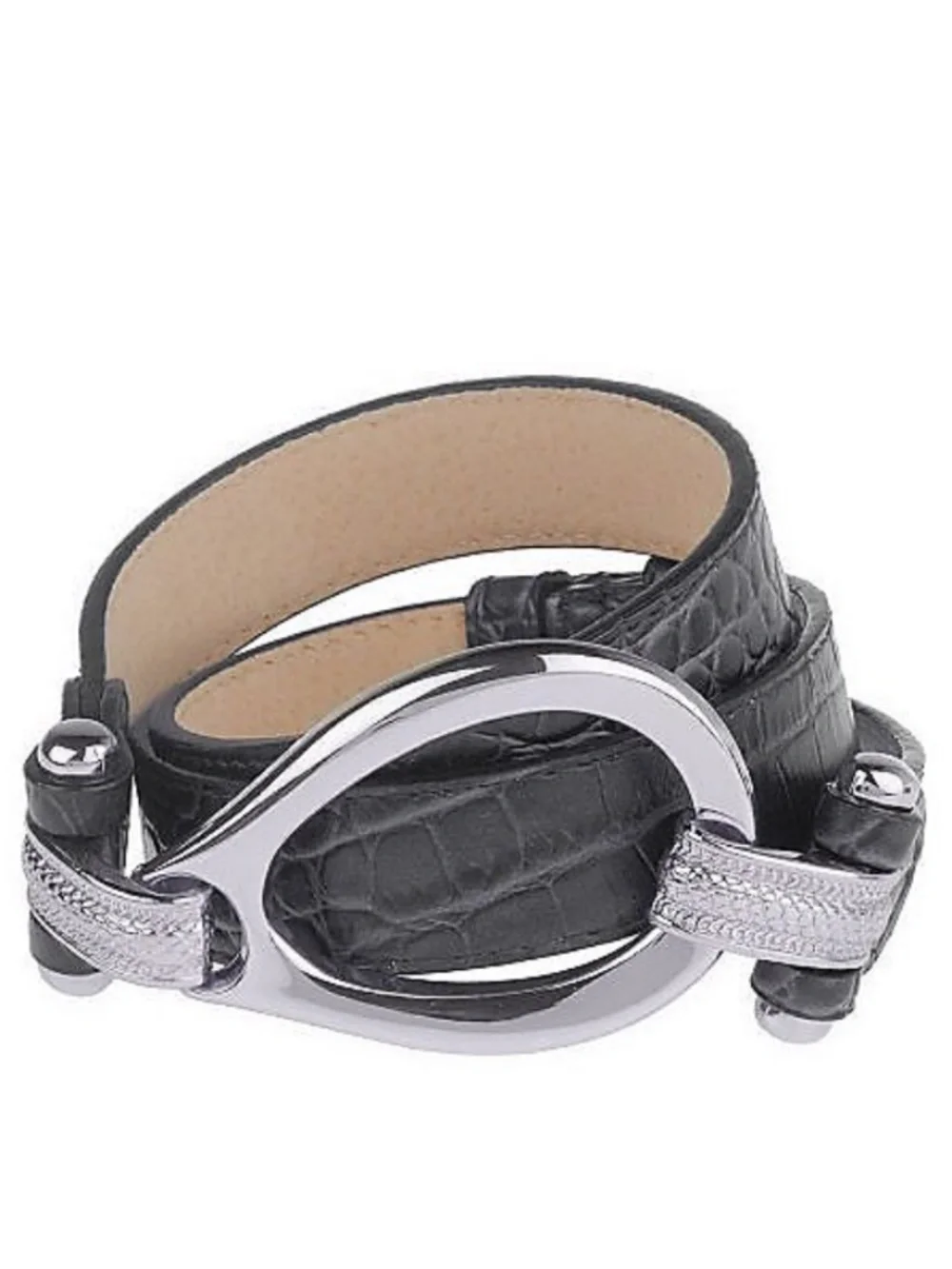 DuJour Brown Croco Embossed Skinny Belt/Gold Tone Oval Buckle/M/L/24-39